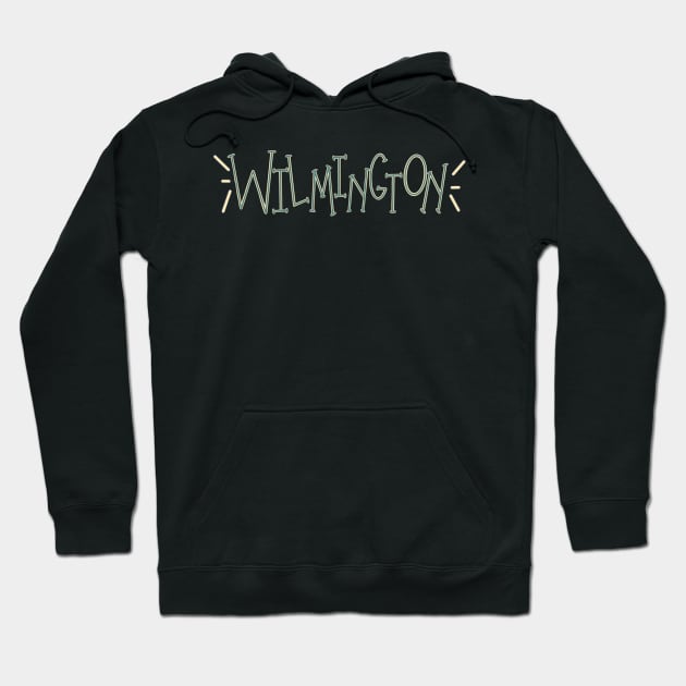 Wilmington Handlettering Teal Hoodie by trippyzipp